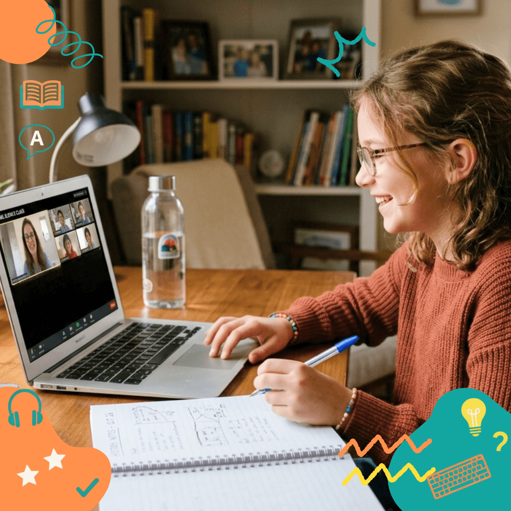 Niña aprendiendo inglés online con Little Star